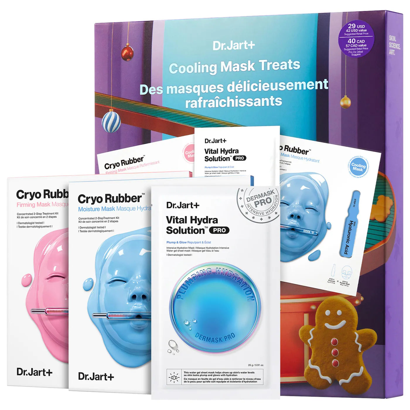 Cooling Mask Treats Gift Set with Cryo Rubber™ Sheet Masks- Dr. Jart+ PREVENTA.