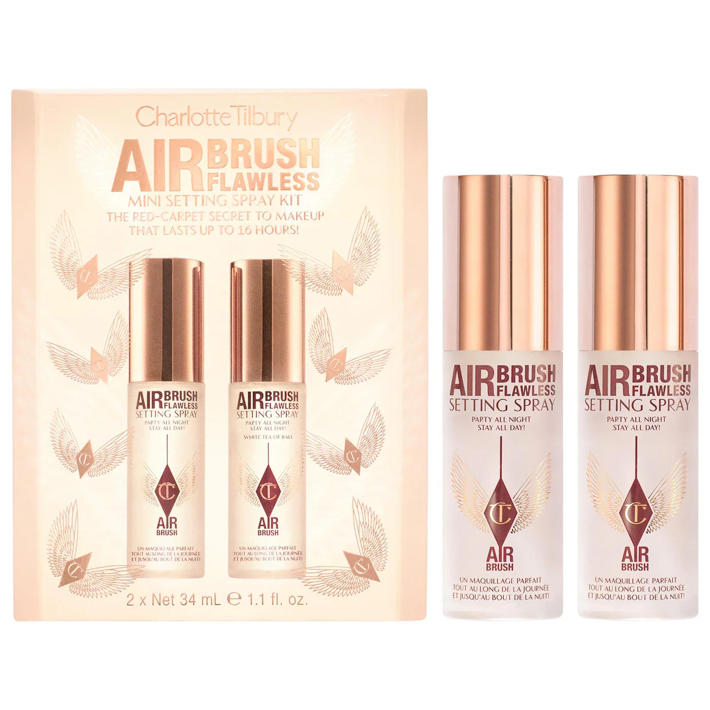 Mini Airbrush Flawless Setting Spray Duo Gift Set-  Charlotte Tilbury. PREVENTA.